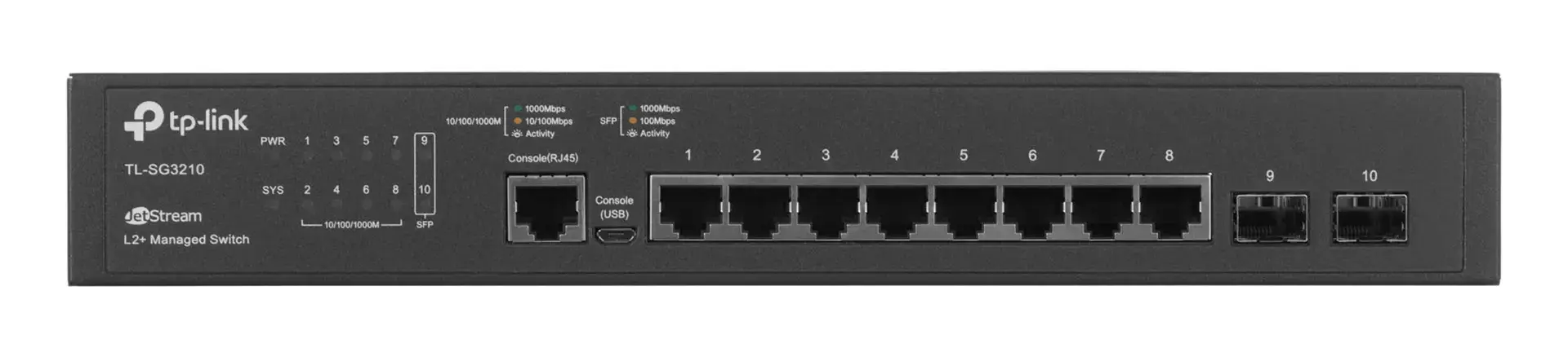 "TP-Link JetStream" 8 prievadų "Gigabit L2" valdomas tinklo komutatorius su 2 SFP lizdais, valdomas, L2, Gigabit Ethernet (10/100/1000), dvipusis, montuojamas į stovą, 1U