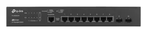"TP-Link JetStream" 8 prievadų "Gigabit L2" valdomas tinklo komutatorius su 2 SFP lizdais, valdomas, L2, Gigabit Ethernet (10/100/1000), dvipusis, montuojamas į stovą, 1U