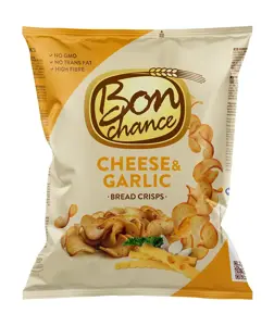 Duonos traškučiai BON CHANCE sūrio ir česnakų skonio, 120 g