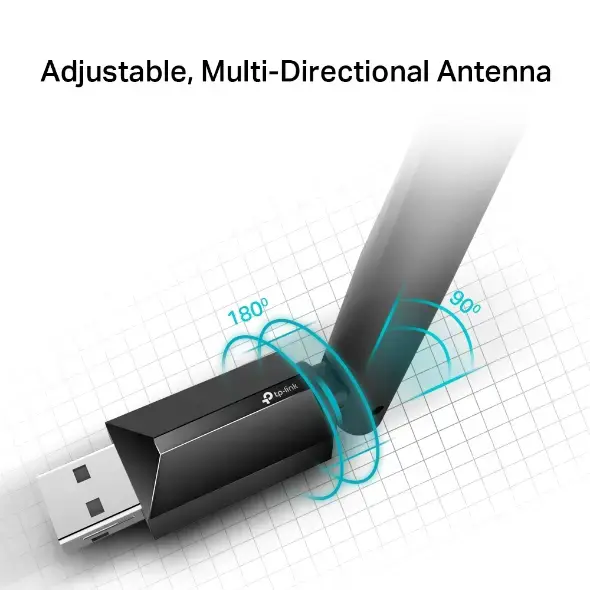 TP-LINK AC600 didelio stiprumo "Wi-Fi" dviejų juostų USB adapteris USB 2.0 1 didelio stiprumo antena