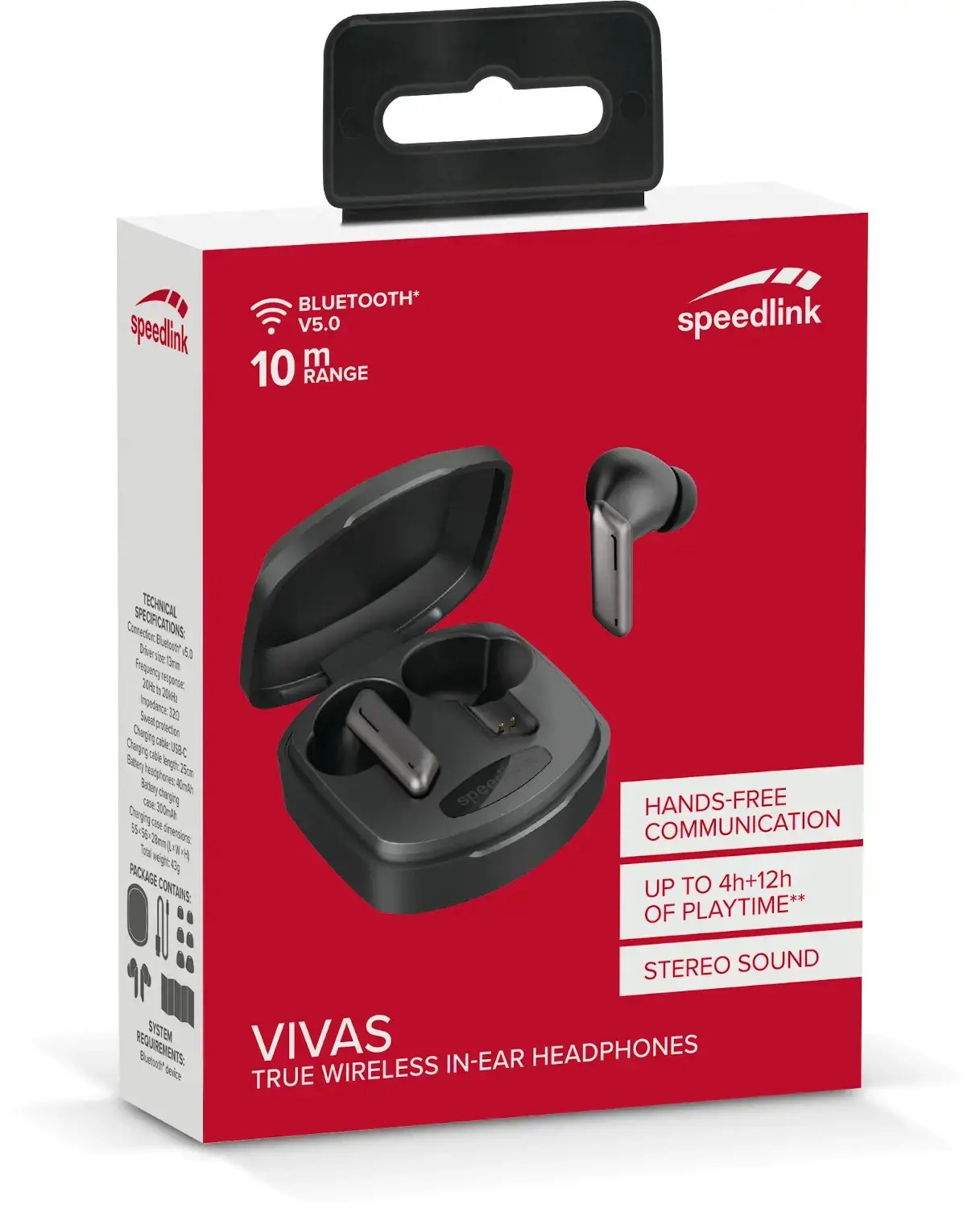 "Speedlink" belaidės ausinės "Vivas True Wireless", pilkos (SL-870200-GY)