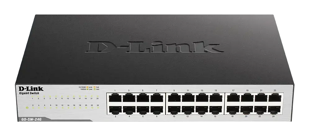 D-Link GO-SW-24G, nevaldomas, L2, Gigabit Ethernet (10/100/1000), dvipusis duomenų perdavimas, montuojamas į stovą, 1U
