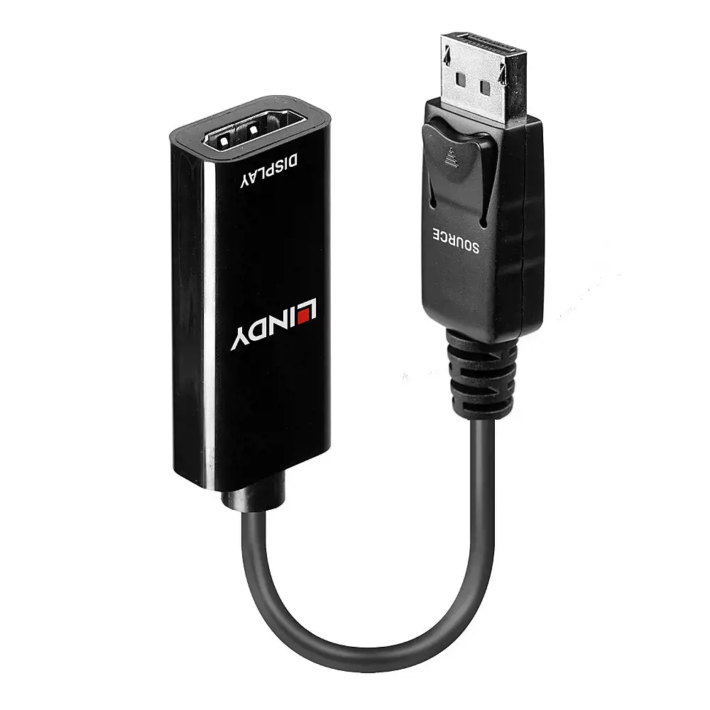 "Lindy" DisplayPort ir HDMI 4K adapteris (pasyvus), 0,15 m, DisplayPort, HDMI, vyriškas, moteriškas, tiesus