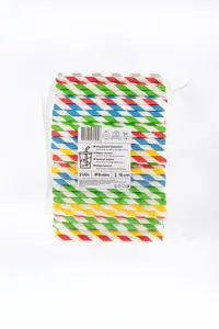 Popieriniai šiaudeliai, spalvotos spiralės, D 8 mm, L 15 cm, 250 vnt