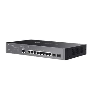 "TP-Link JetStream" 8 prievadų "Gigabit L2" valdomas tinklo komutatorius su 2 SFP lizdais, valdomas, L2, Gigabit Ethernet (10/100/1000), dvipusis, montuojamas į stovą, 1U