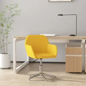 Pasukama biuro kėdė, šviesiai geltonos spalvos, audinys
