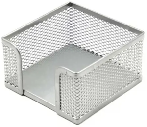 Dėžutė lapeliams Forpus, 9.5x9.5cm, sidabrinė, perforuoto metalo  1005-007