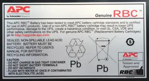 APC pakaitinio akumuliatoriaus kasetė Nr. 43, hermetiška švino rūgšties (VRLA), 19 kg, 215,9 x 533,4 x 76,2 mm, 0-40 °C, 0-95 proc.