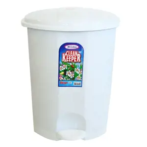 Šiukšliadėžė CLEAN KEEPER su pedalu, 30 L, balta sp.