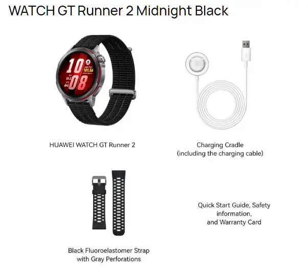 Huawei GT Runner 2 | Sport watch | AMOLED | 1.32" - 466 x 466 pixels | Waterproof | Midnight Black