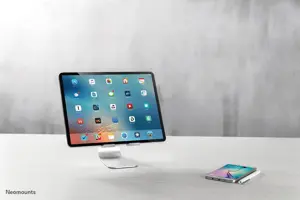 "Neomounts by Newstar" planšetinių kompiuterių laikiklis, Planšetinis kompiuteris/UMPC, Pasyvus laikiklis, Stalas, Sidabrinis
