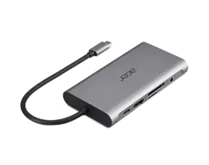 Acer Docking Station 10in1 Type C Dongle 3 x USB 3.0, 1 x HDMI, 1 x VGA, 1 x Type C PD, 1 x SD Card…