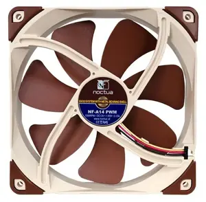 Noctua NF-A14 PWM Kompiuterio korpuso ventiliatorius 14 cm rudos spalvos