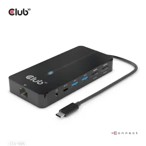 CLUB3D Type-C 7-in-1 hub with 2x HDMI, 2x USB Gen1 Type-A, 1x RJ45, 1x 3.5mm Audio, 1x USB Gen1 Typ…