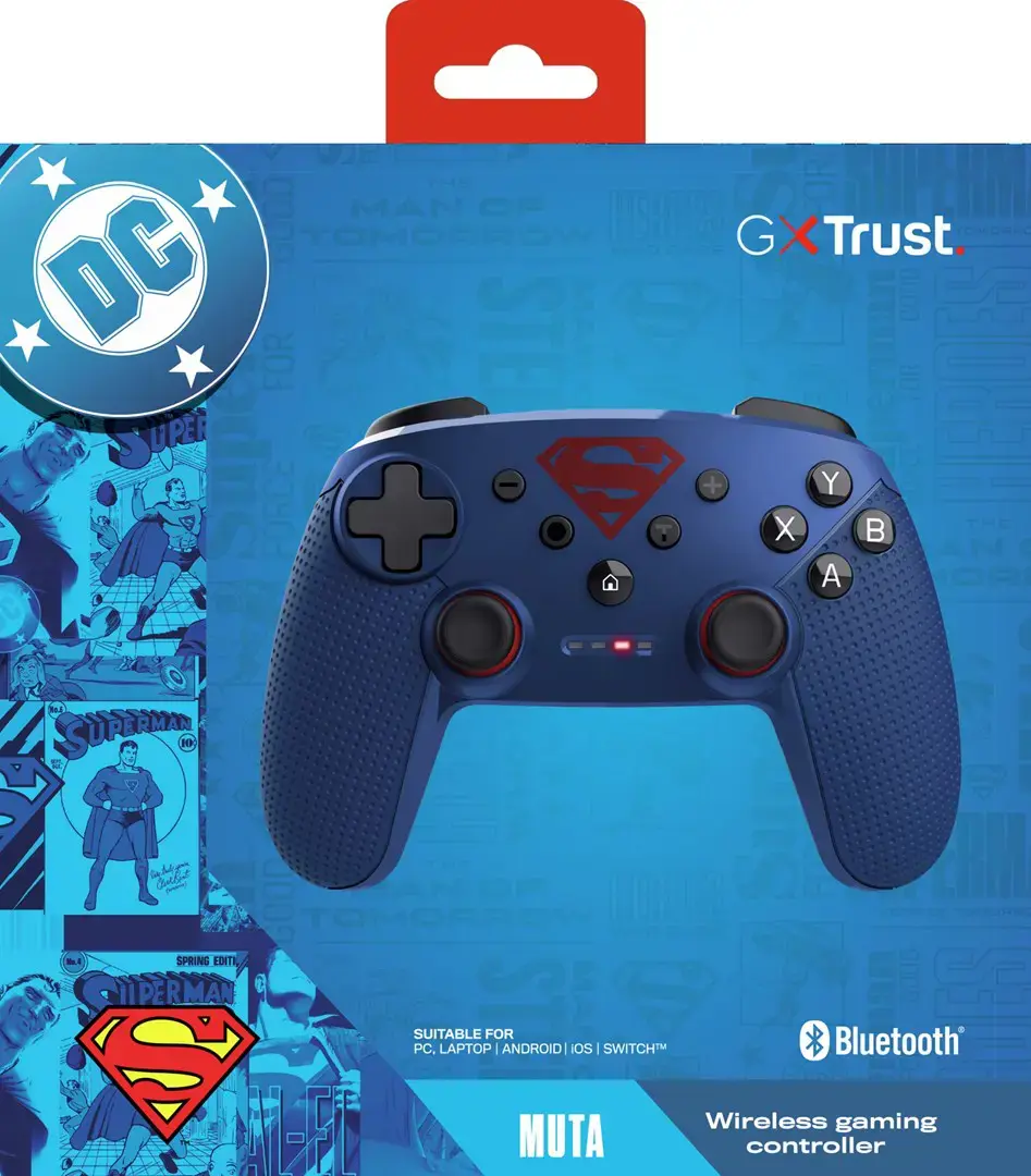Trust GXT 542SM Muta Blue Bluetooth/RF/USB Gamepad Android, Nintendo Switch, Nintendo Switch 2, Nintendo Switch Lite, Nintendo Switch OLED, PC, iOS