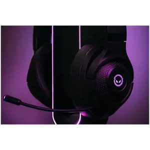 Lorgar Noah 701, žaidimų ausinės su mikrofonu, 2.4G+ BT 5.0 Realtek 8763, baterija 1000 mAh, C tipo įkrovimo kabelis 0,8 m, garso kabelis 1,5 m, dydis: 195*185*80 mm, 0,28 kg. Juoda