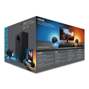 LOGITECH G560 LIGHTSYNC žaidimų garsiakalbiai 2.1 - BLACK - USB