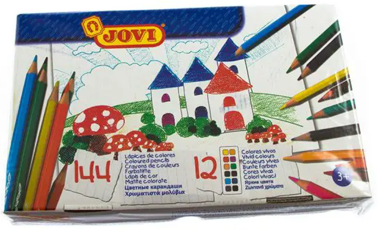 Pieštukai JOVI Schoolpack, 144 vnt., šešiakampiai