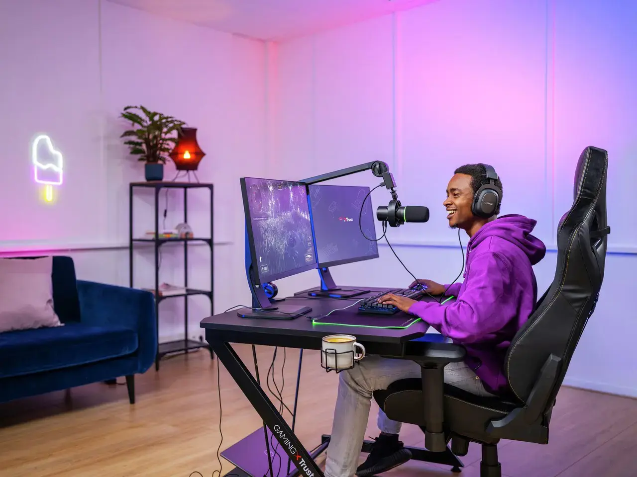 "Trust GXT 255+ Onyx", kompiuterio mikrofonas, 30-18000 Hz, 24 bitų, 96 kHz, 130 dB, kardioidinis