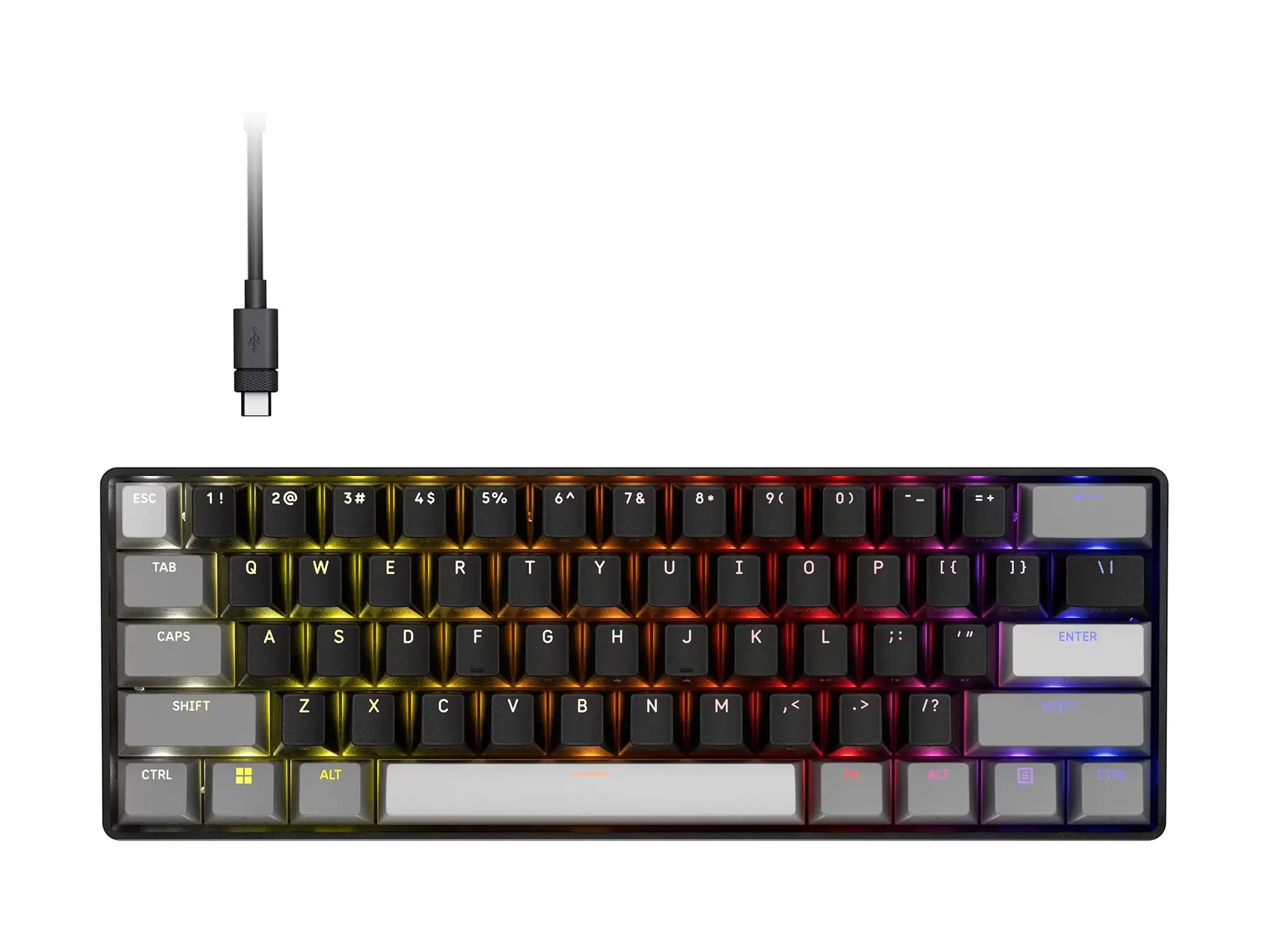 CORSAIR CLIPPER PRO MINI 60 Hall Effect Gaming Keyboard, Backlit RGB LED, CORSAIR MGX Core, Black PBT DS Keycaps | Corsair