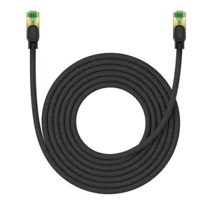 Pintas tinklo kabelis Cat.8 Baseus Ethernet RJ45, 40Gbps, 5 m (juodas)