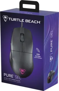 Turtle Beach Pure SEL - Ultra-Light Ergonomic RGB Gaming Mouse, 8K DPI Optical Sensor, Mechanical Switches, Pretension System, Pure PTFE glides, RGB Illumination Black, Right-hand, Optical, USB Type-A, 8000 DPI, Black
