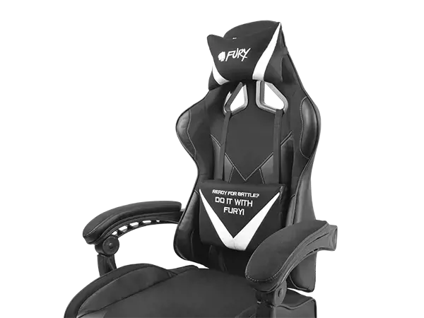 NATEC Fury žaidimų kėdė Avenger L juoda-balta