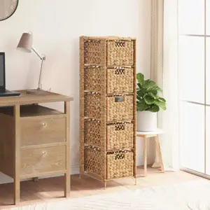 Komoda su 5 krepšiais, 25,5x37x100cm, vandens hiacintas