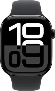 Apple Watch Series 10 GPS 46mm Jet Black Aluminium Case with Black Sport Band - S/M