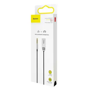 Baseus BA01 "Bluetooth 5.0" garso imtuvo kabelis AUX lizdo garso adapteris juodas (juodas)