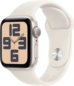 Apple Watch SE GPS 40mm Starlight Aluminium Case with Starlight Sport Band - M/L