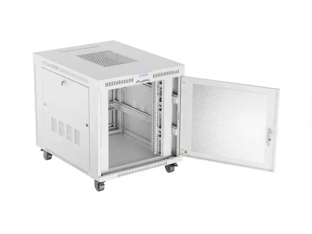Free-standing rack cabinet 19" 15U 800x1000 grey perforated door LCD Lanberg (flat pack)