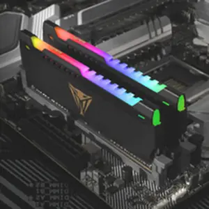 PATRIOT Viper Steel RGB DDR4 32GB 2x16GB 3200MHz su juodu šildytuvu, dvigubas rinkinys