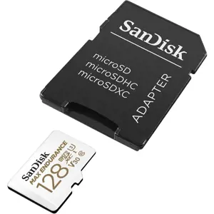 "SanDisk MAX ENDURANCE microSDXC 128GB + SD adapteris 60 000 valandų; EAN:619659178529