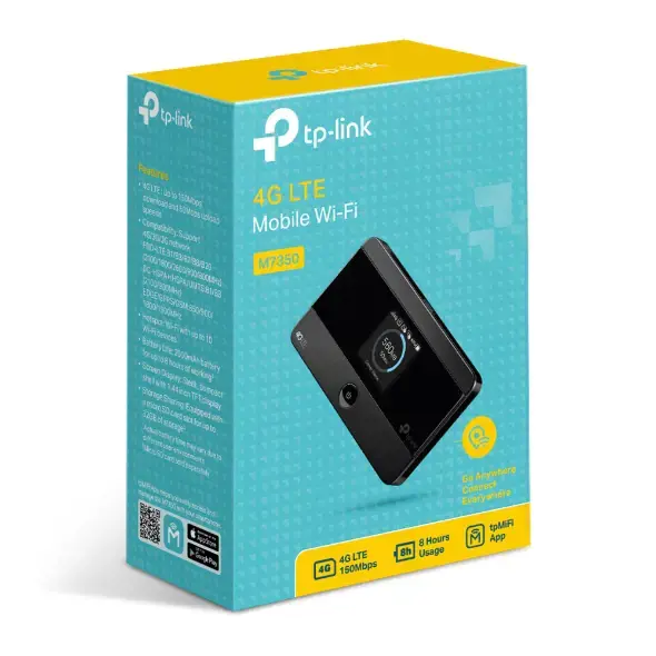 TP-Link 4G LTE mobilusis "Wi-Fi", Mobiliojo belaidžio tinklo įranga, Juoda, nešiojamasis, 802.11b, 802.11g, "Wi-Fi 4" (802.11n), 150 Mbit/s, 2G, 3G, 4G, Edge, GPRS, GSM, HSPA, HSPA+, LTE, UMTS