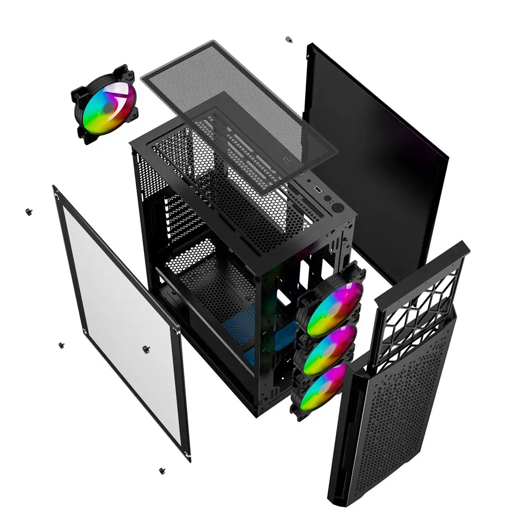 GEMBIRD Gaming ARGB kompiuterio korpusas Fornax 400X juodas