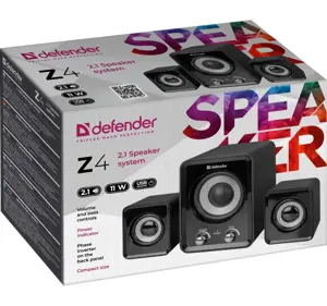 DEFENDER KOMPIUTERIO GARSIAKALBIAI Z4 2.1 11W USB BASS IR BASS CONTROL 65508