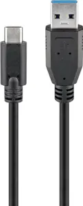 "Goobay" 71221 USB-C ir USB A 3.0 kabelis, juodas, 2 m