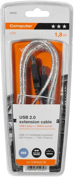 "Vivanco" kabelis USB 2.0 AM-AF 1,8 m (45232)
