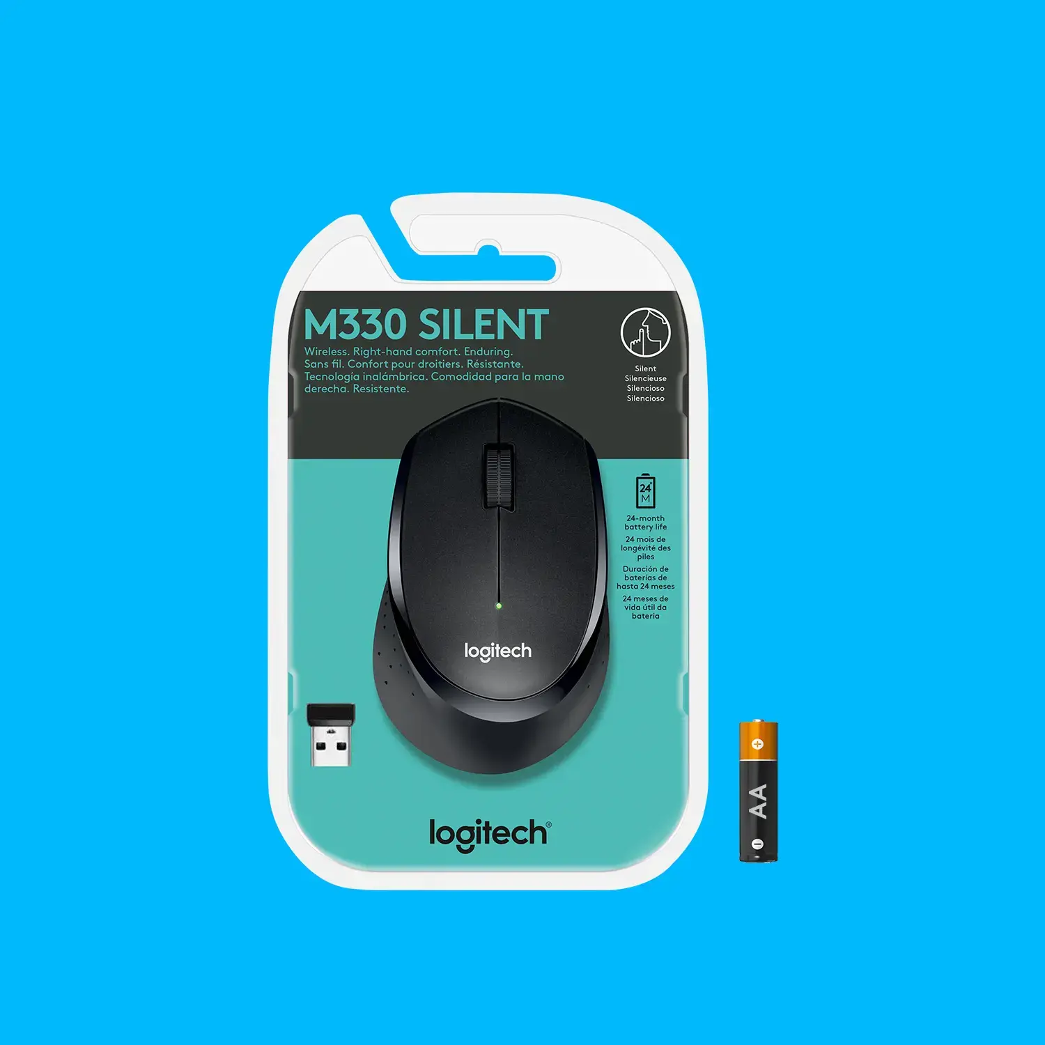 LOGITECH M330 Silent Plus Black - 2,4 GHz - EMEA