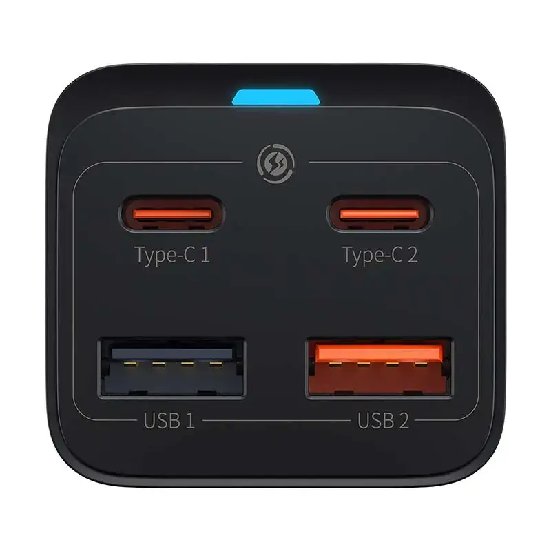 "Baseus" greitasis įkroviklis "GaN3 Pro", 2x USB-C, 2x USB, 65 W (juodas)