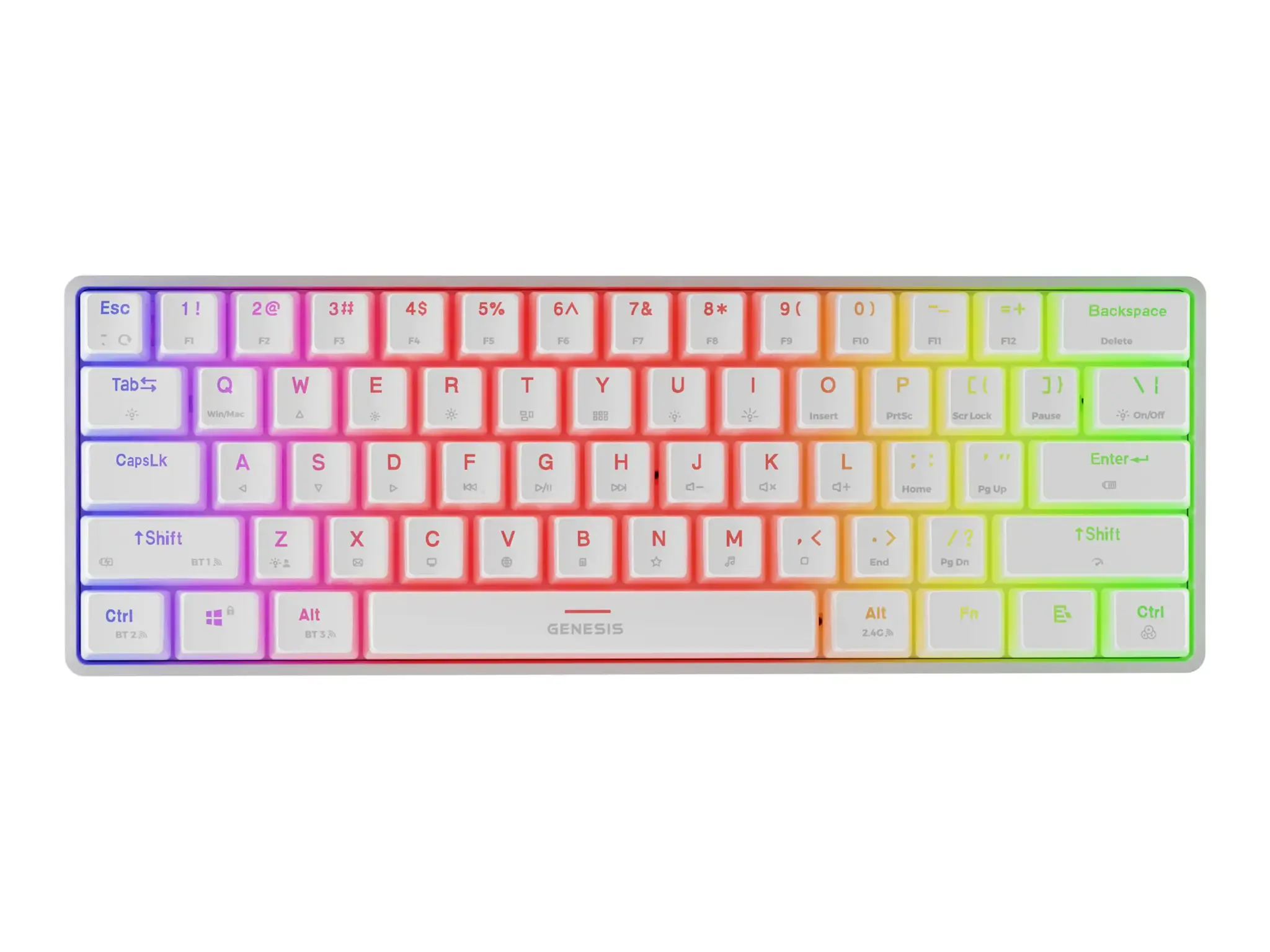 Genesis | THOR 660 G2 | Gaming keyboard | Wireless/Wired | US | White | 2.4 GHz, Bluetooth, USB | Tactile