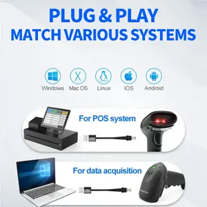 QOLTEC 50866 Brūkšninių kodų skaitytuvas 1D CCD USB juodas