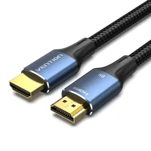 "Vention" medvilninis pintas HDMI-A vyriškos ir vyriškos lyties HD kabelis 8K 2M mėlynas aliuminio …
