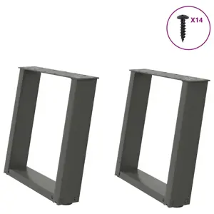 Kavos staliuko kojelės, 2 vnt., antracito spalvos, 50x(42-43) cm, plienas