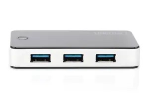 DIGITUS 40x USB3.0 šakotuvas 4 prievadai 4xUSB A/F su papildomu maitinimo šaltiniu 5 V 3,5 A ir 1,2 m kabeliu USB2.0 suderinamas