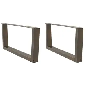 Kavos staliuko kojelės, V formos, 2 vnt., natūralus plienas, 70x(30-31,3) cm, plienas
