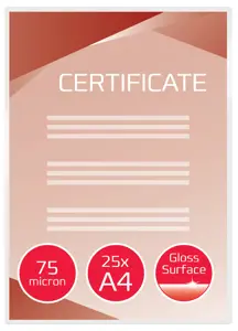 Laminavimo vokeliai GBC  A4, 75 mic, skaidrūs, pak. (25 vnt.)