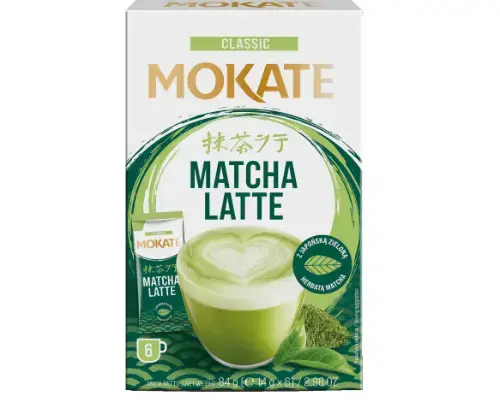 Žaliosios arbatos gėrimas MOKATE Matcha latte, 6 x 14g