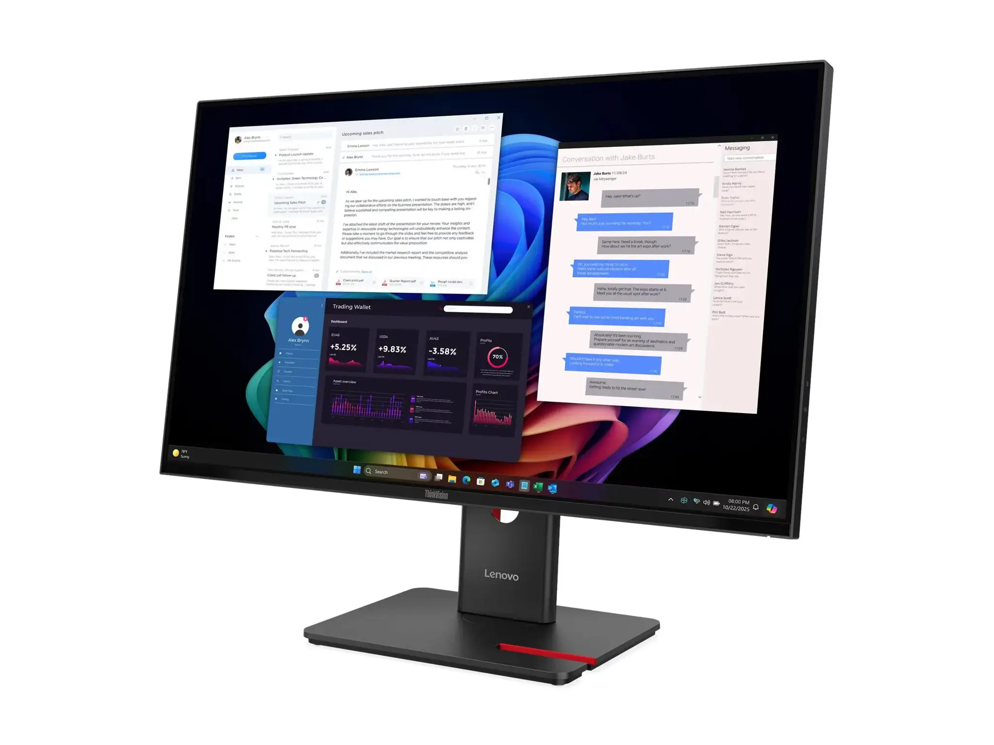 LENOVO 27" T27UD-40 UHD IPS 16:9 DP/HDMI/USB-C(96W)/RJ45